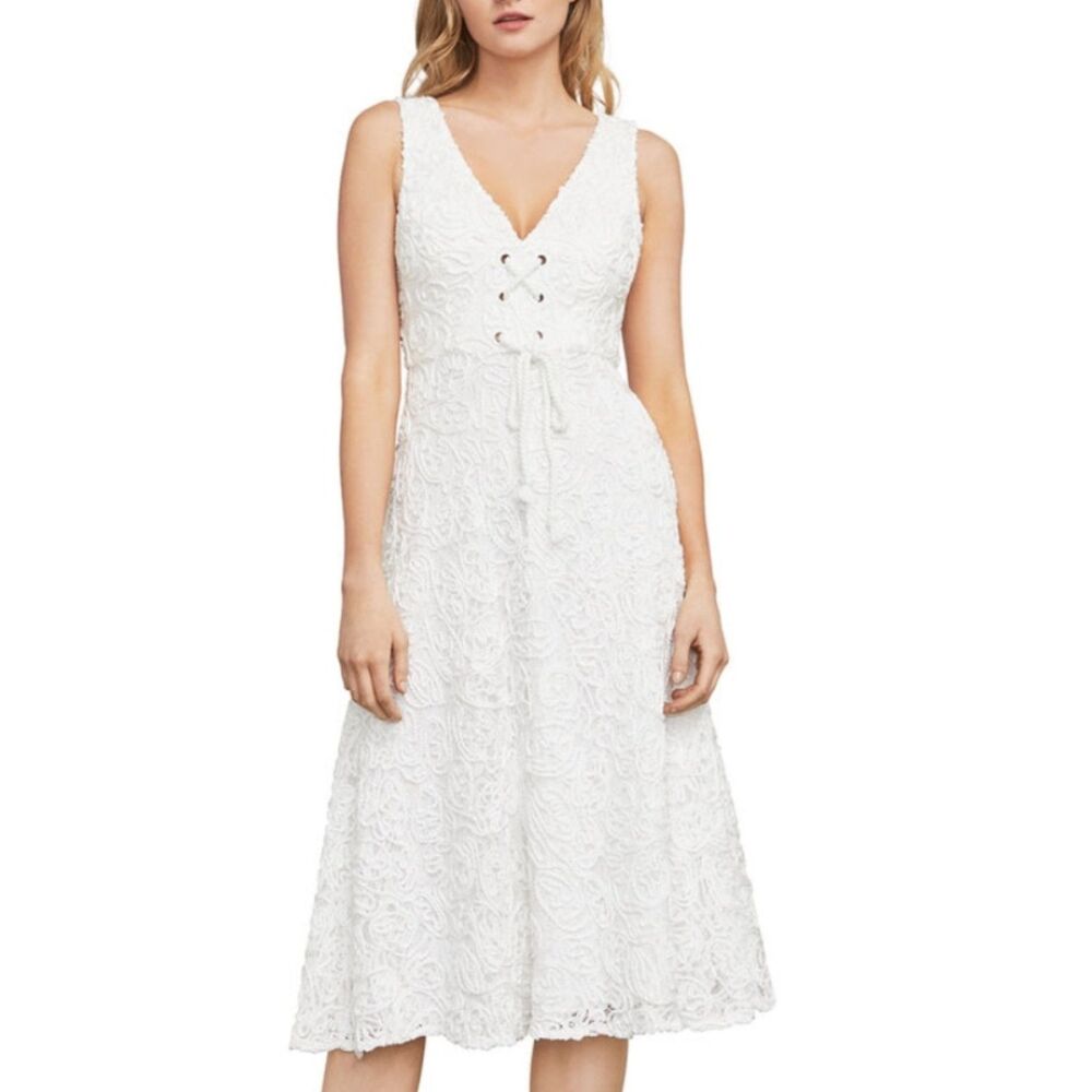 BCBGMAXAZRIA White Corset-Front Lace Dress Size 0